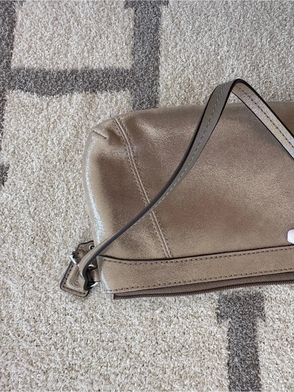 Coach Metallic Taupe Leather Wristlet y2k Coach